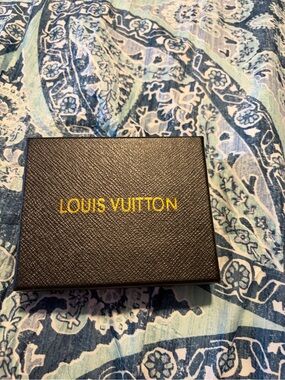 Louis Vuitton Black Saffiano Jewelry/Accessories Box with Gold Logo. Black comb.